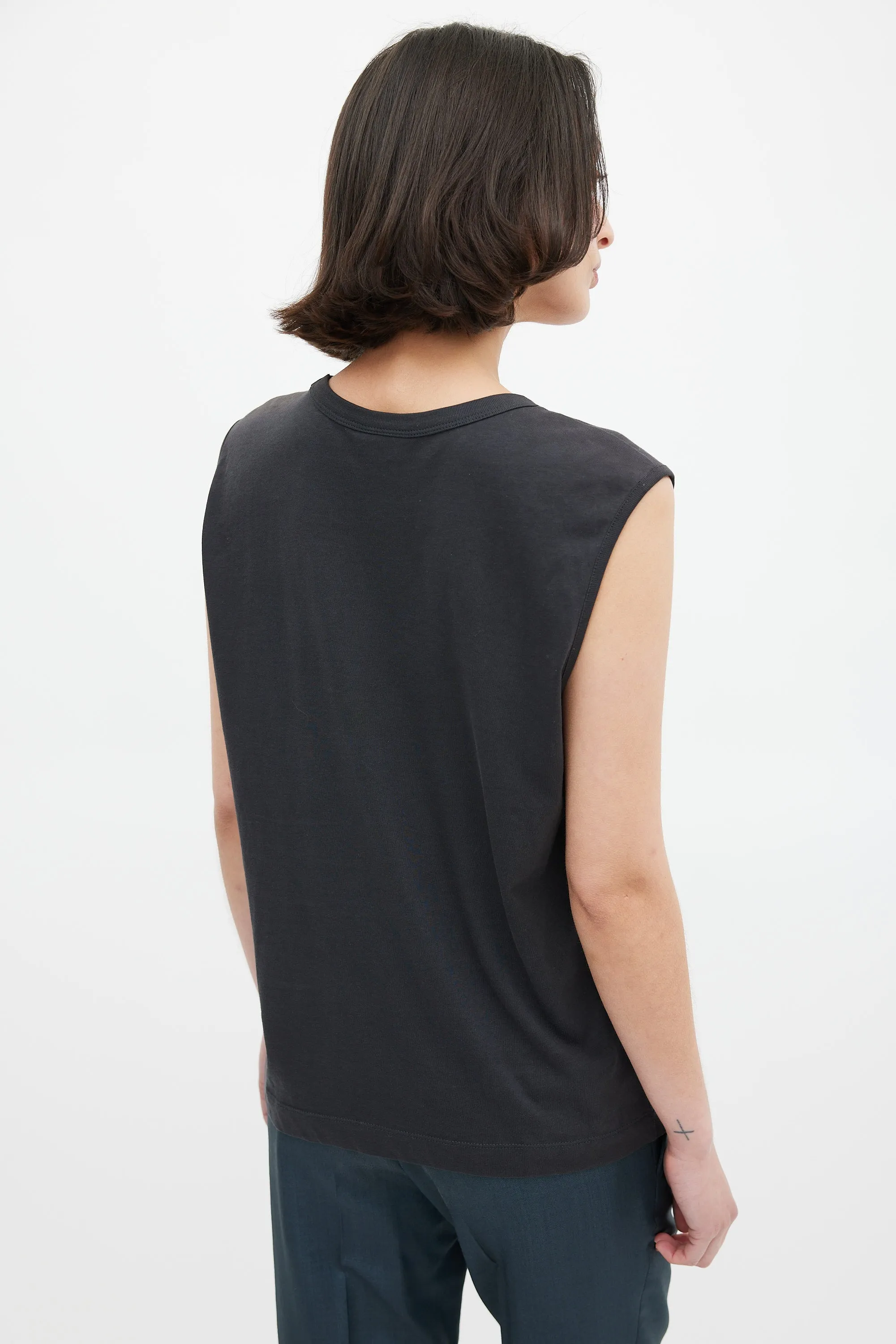 Black & Multicolour Floral Sequin Tank Top