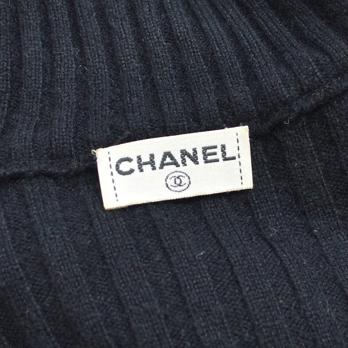 Chanel 1996 logo-patch ribbed cashmere jumper #40