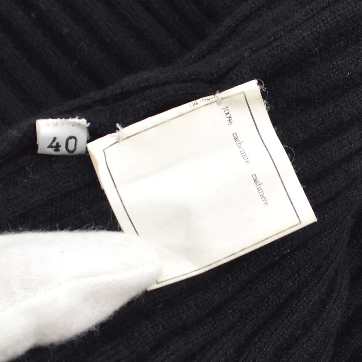 Chanel 1996 logo-patch ribbed cashmere jumper #40