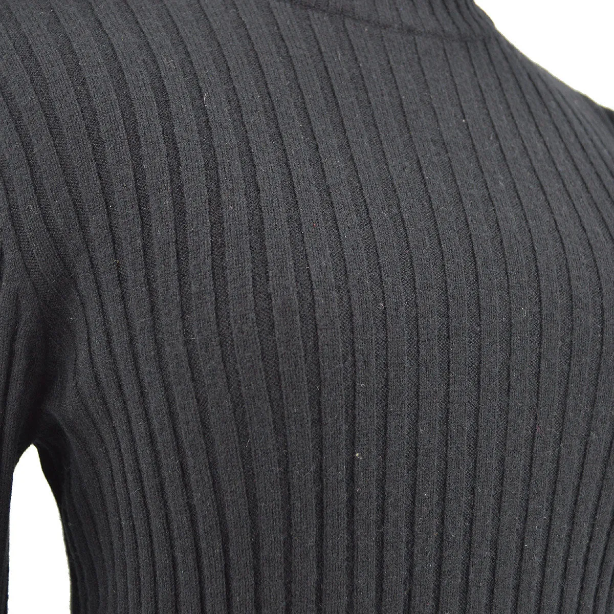 Chanel 1996 logo-patch ribbed cashmere jumper #40