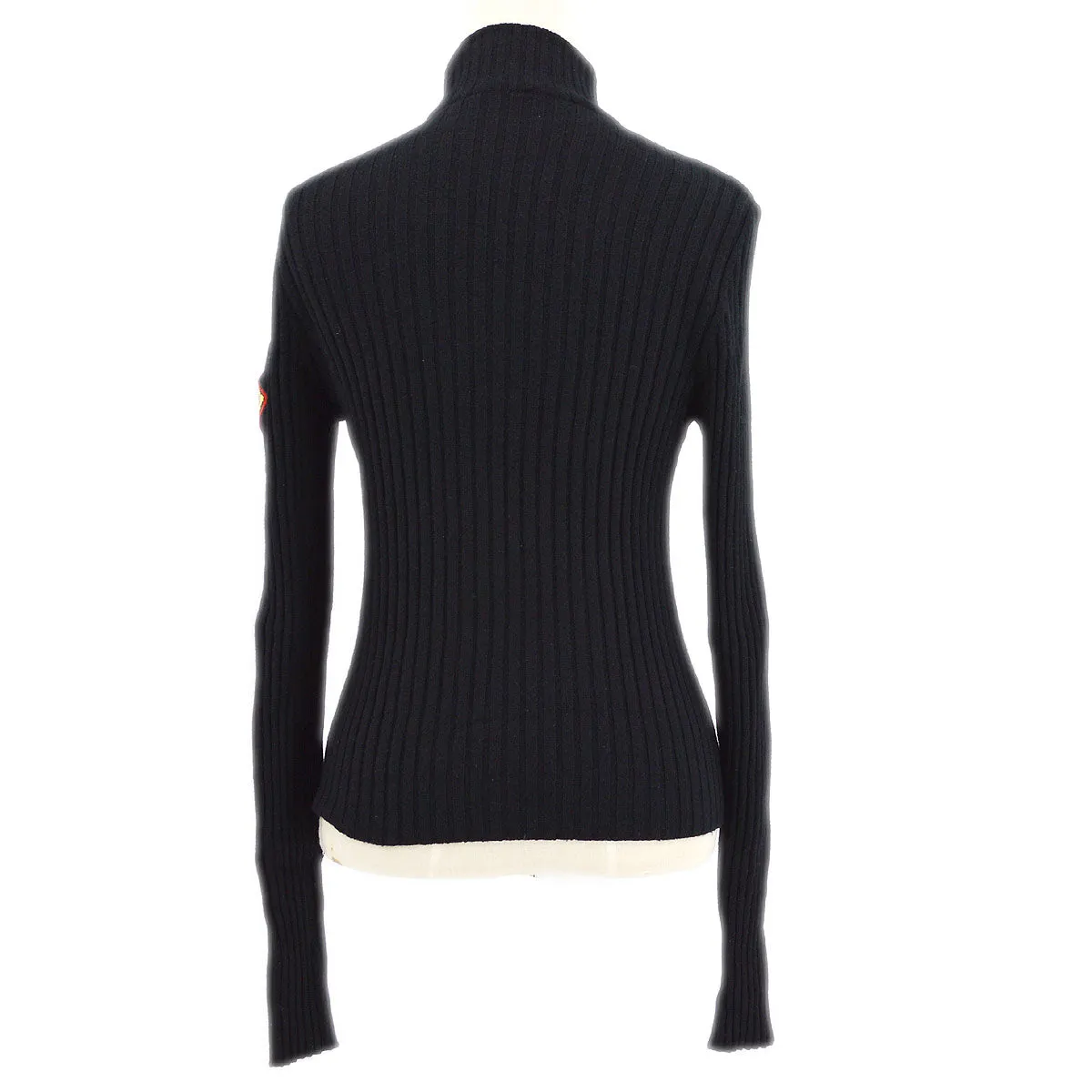 Chanel 1996 logo-patch ribbed cashmere jumper #40