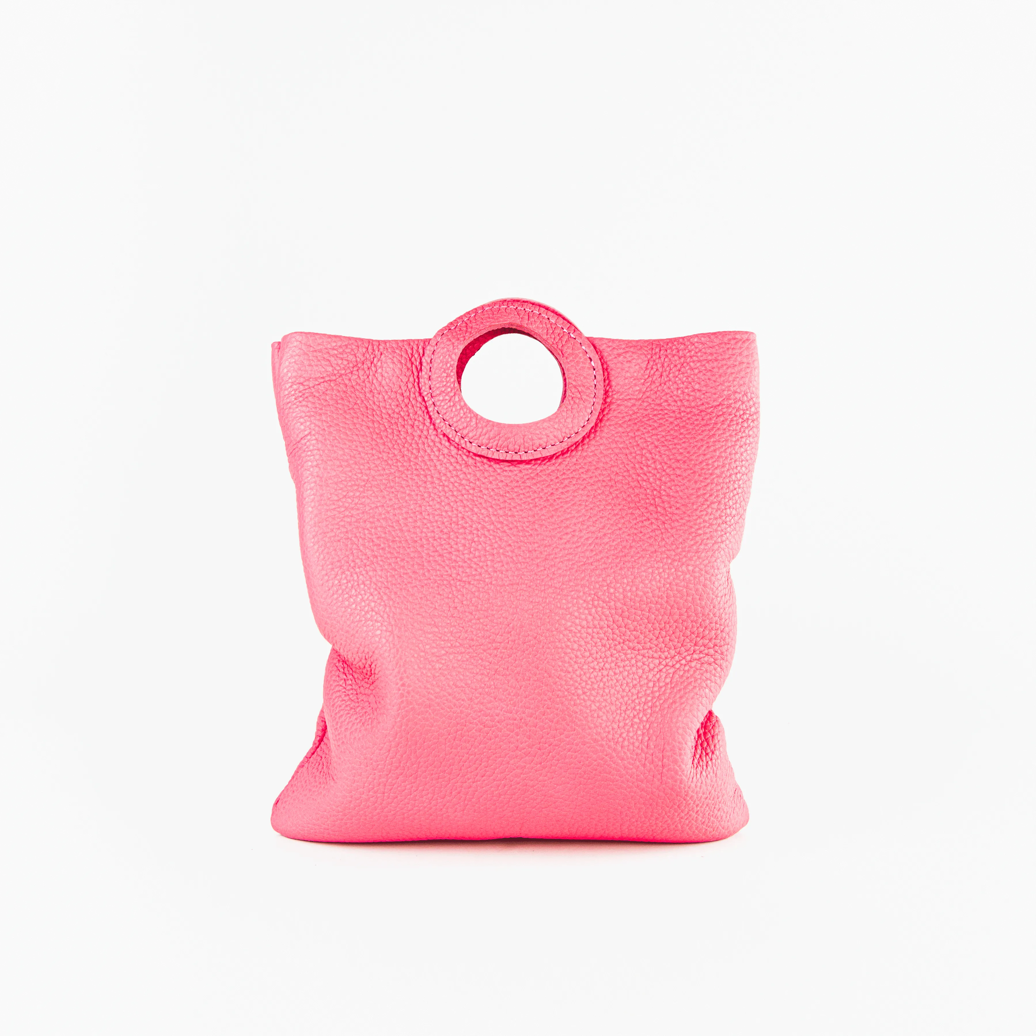 Daphne Foldover Clutch - Pebbled Bubblegum