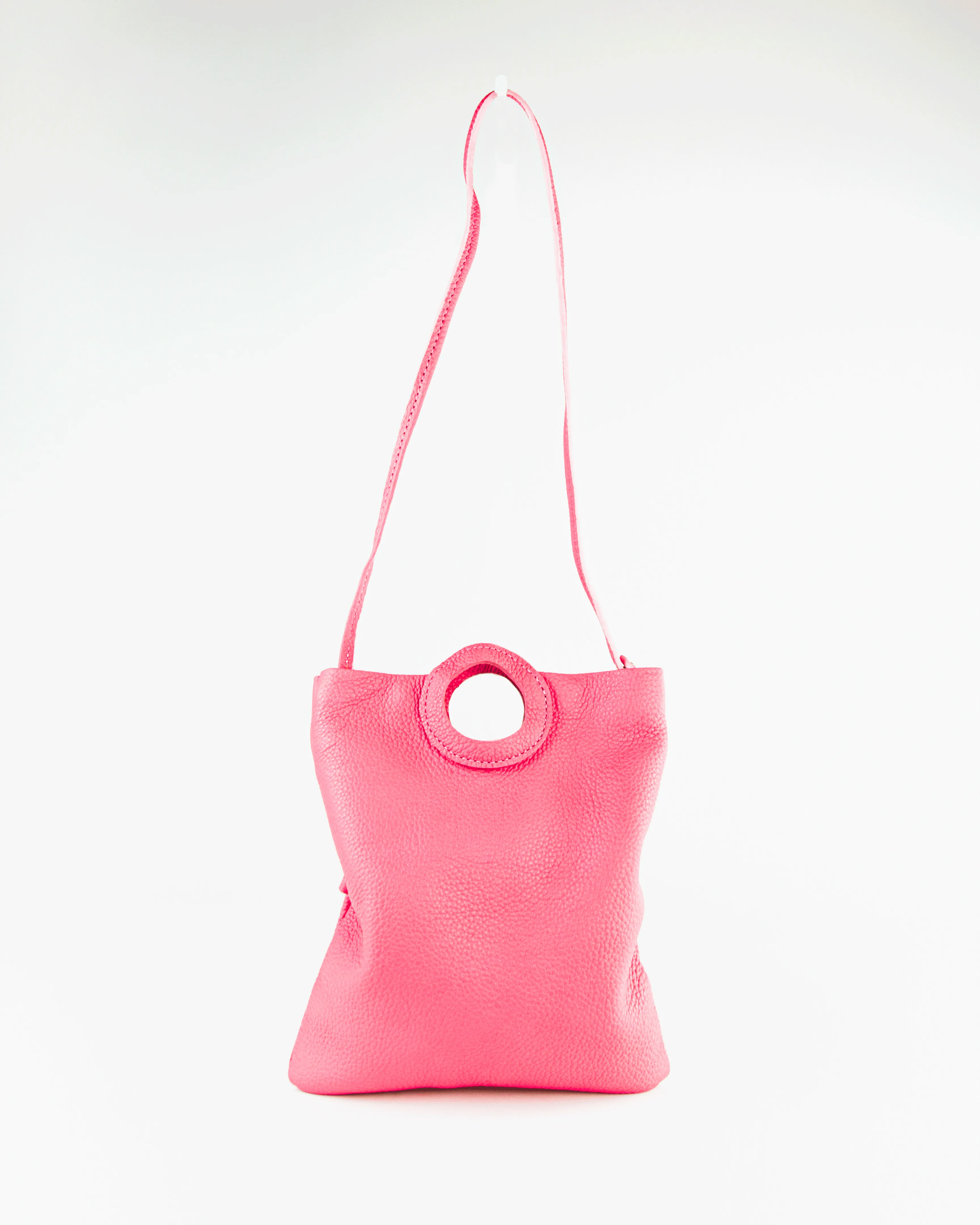 Daphne Foldover Clutch - Pebbled Bubblegum
