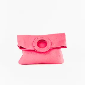 Daphne Foldover Clutch - Pebbled Bubblegum