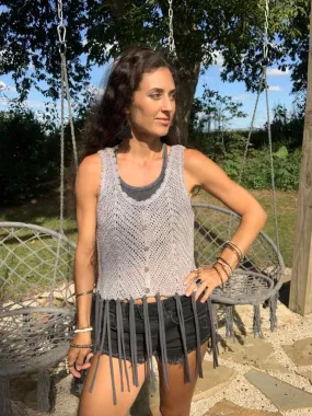Desert Crochet Fringed Top