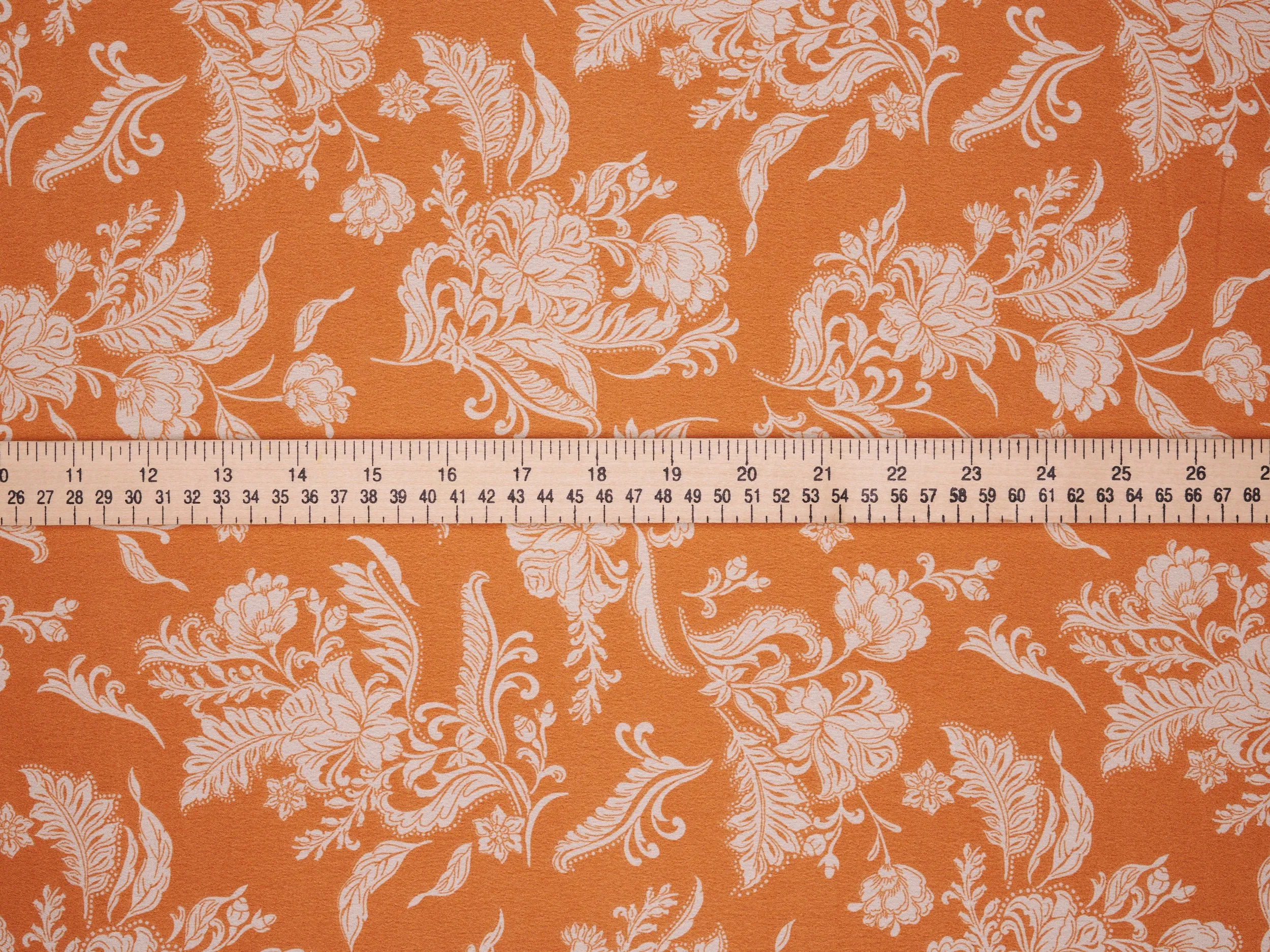 Lightweight  satin  dobby fabric by the yard - Floral off  white paisley