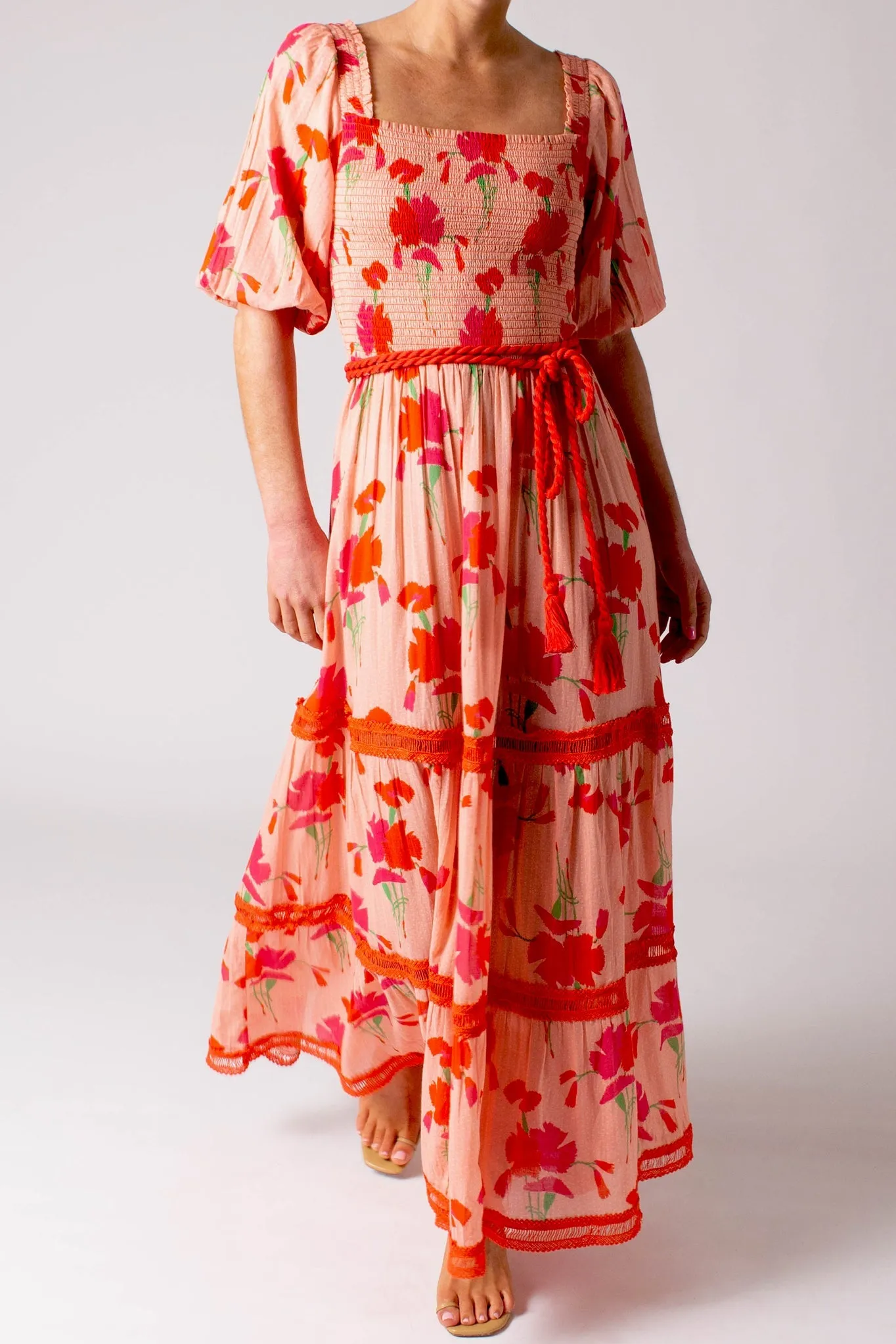 Mabelle Printed Gauze Dress - Pink Lemonade by Miguelina