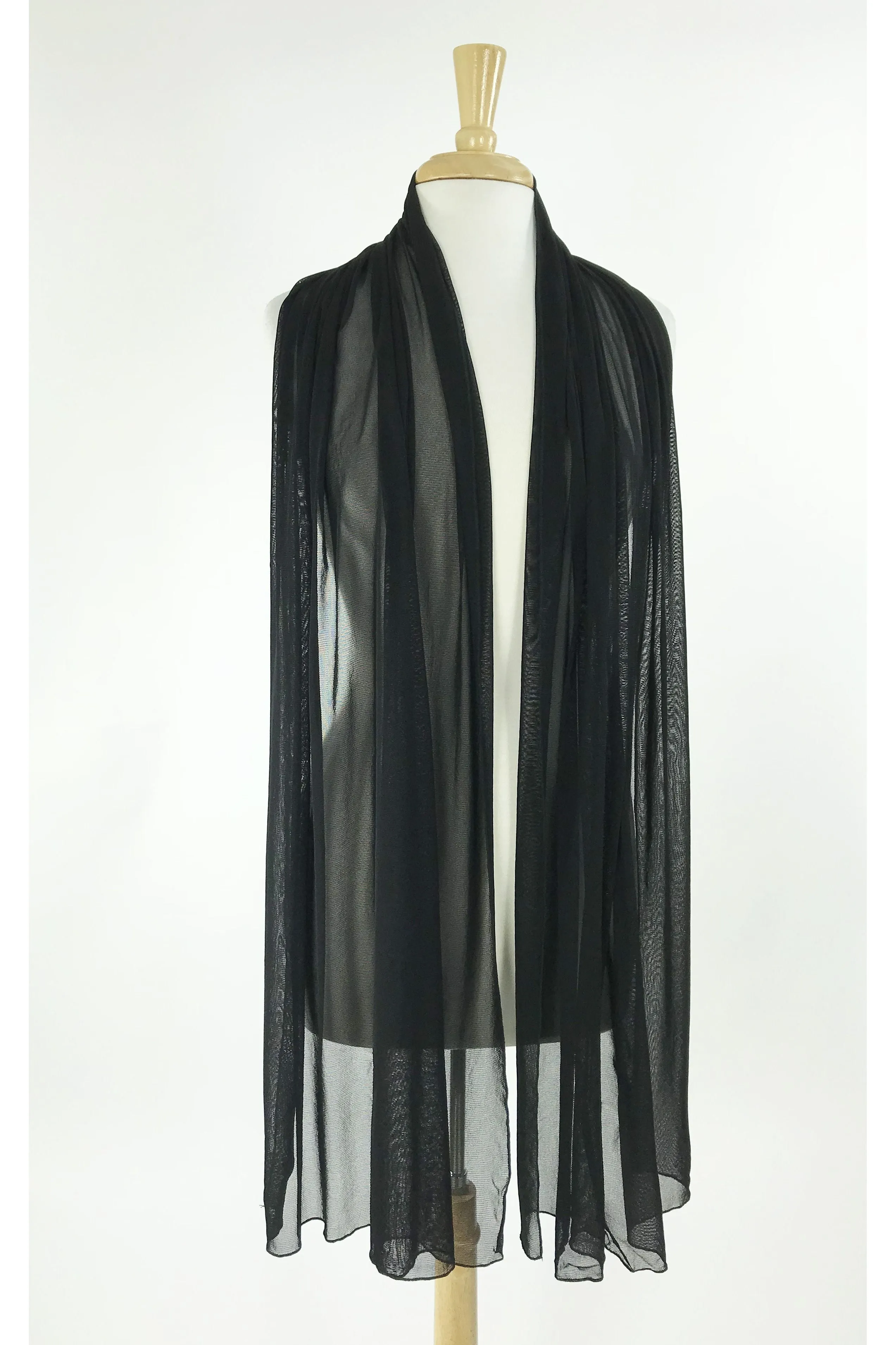 MAXIMA Long And Wide Sheer Shawl Stole Wrap Cover Black