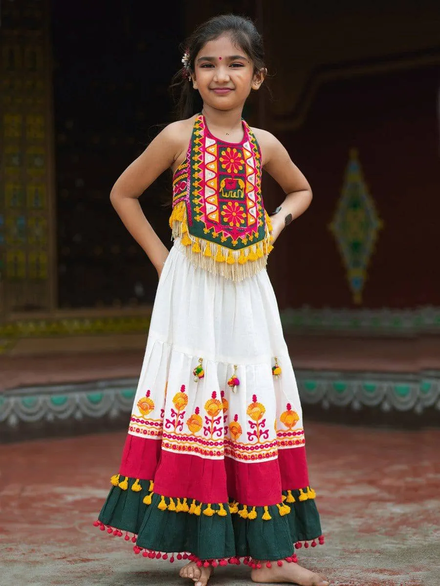 Women's Designer Navratri Traditional Kid's Garba Lehenga Choli