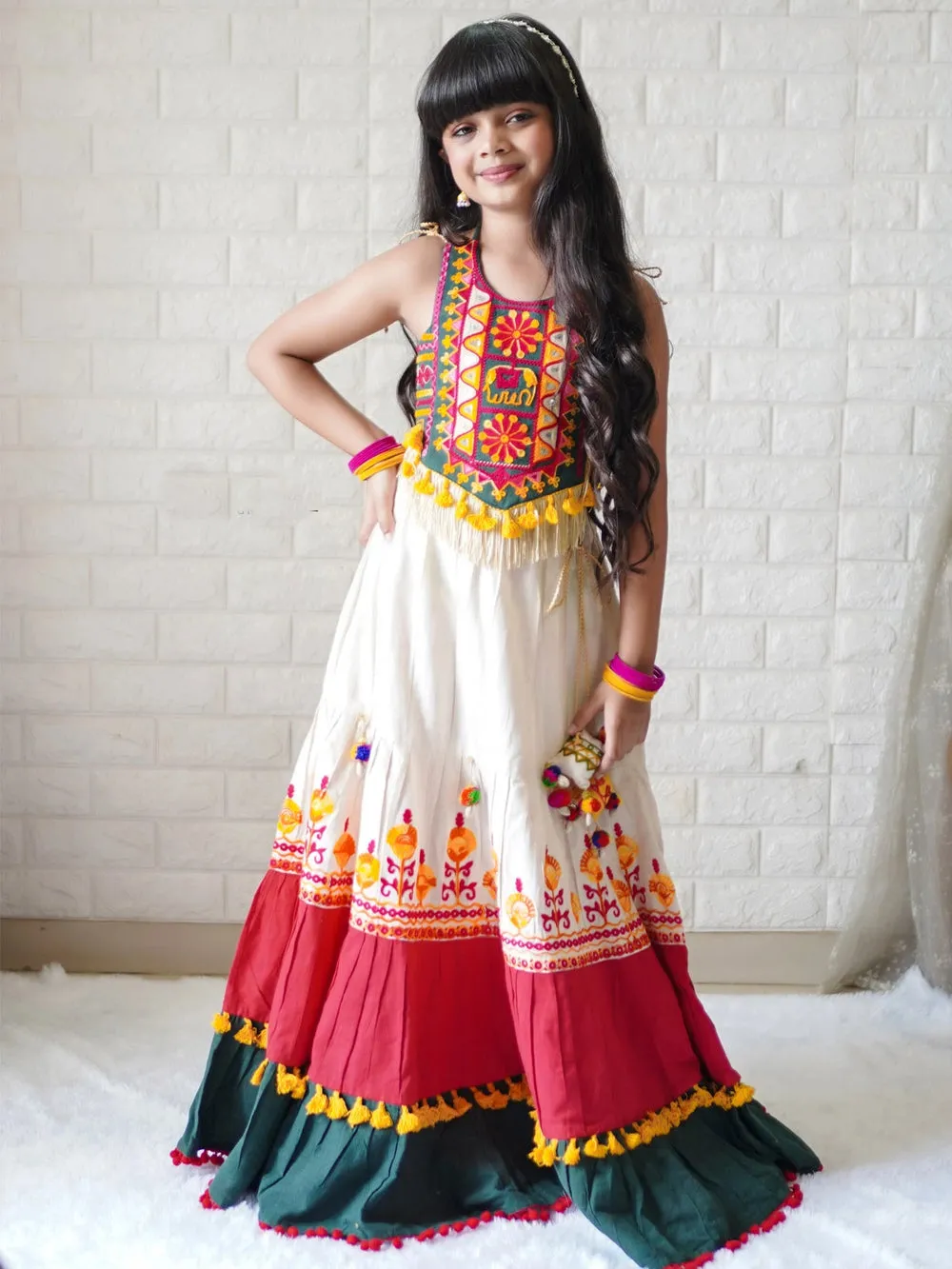Women's Designer Navratri Traditional Kid's Garba Lehenga Choli