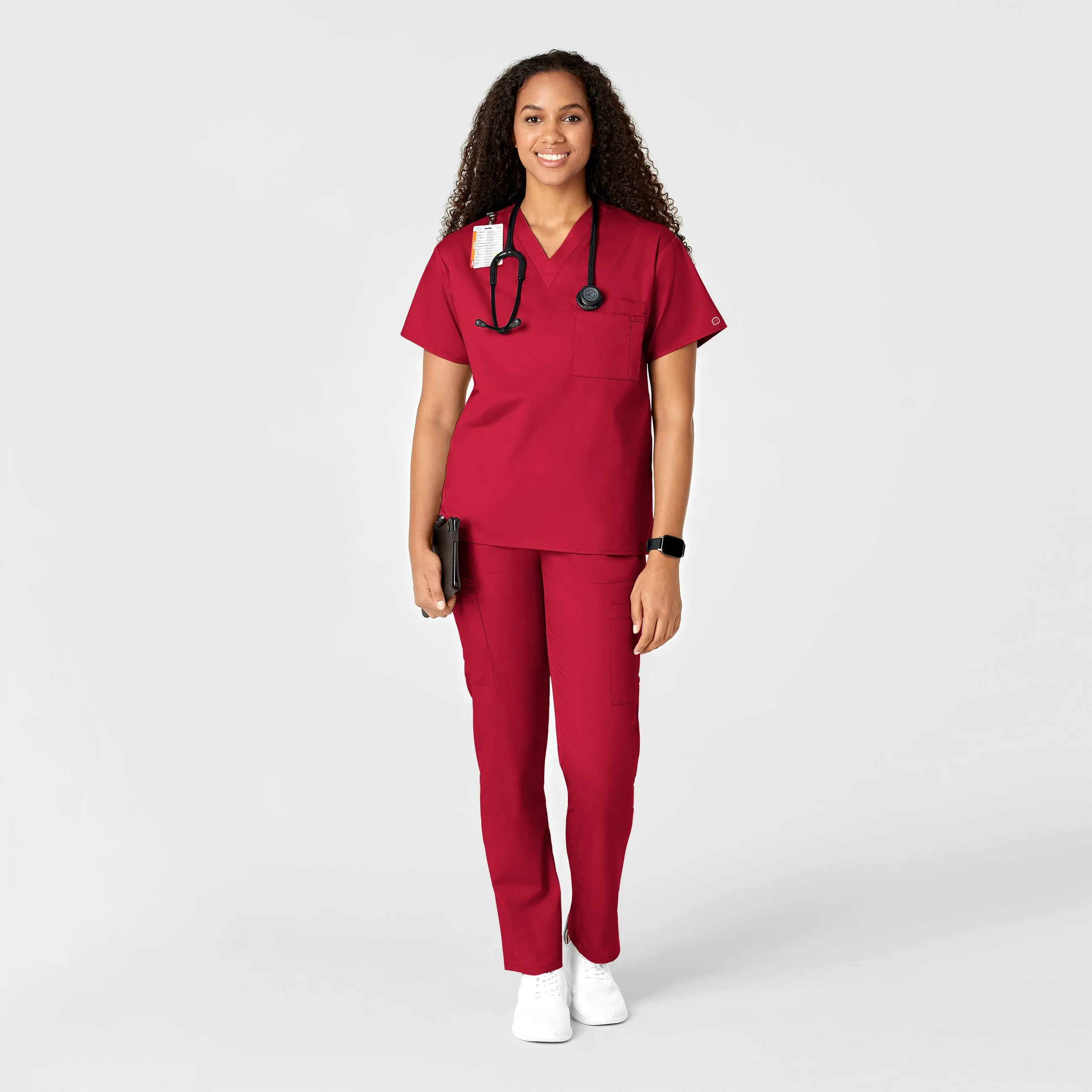 WonderWORK Women's Convertible Slim Leg Scrub Pant - Red