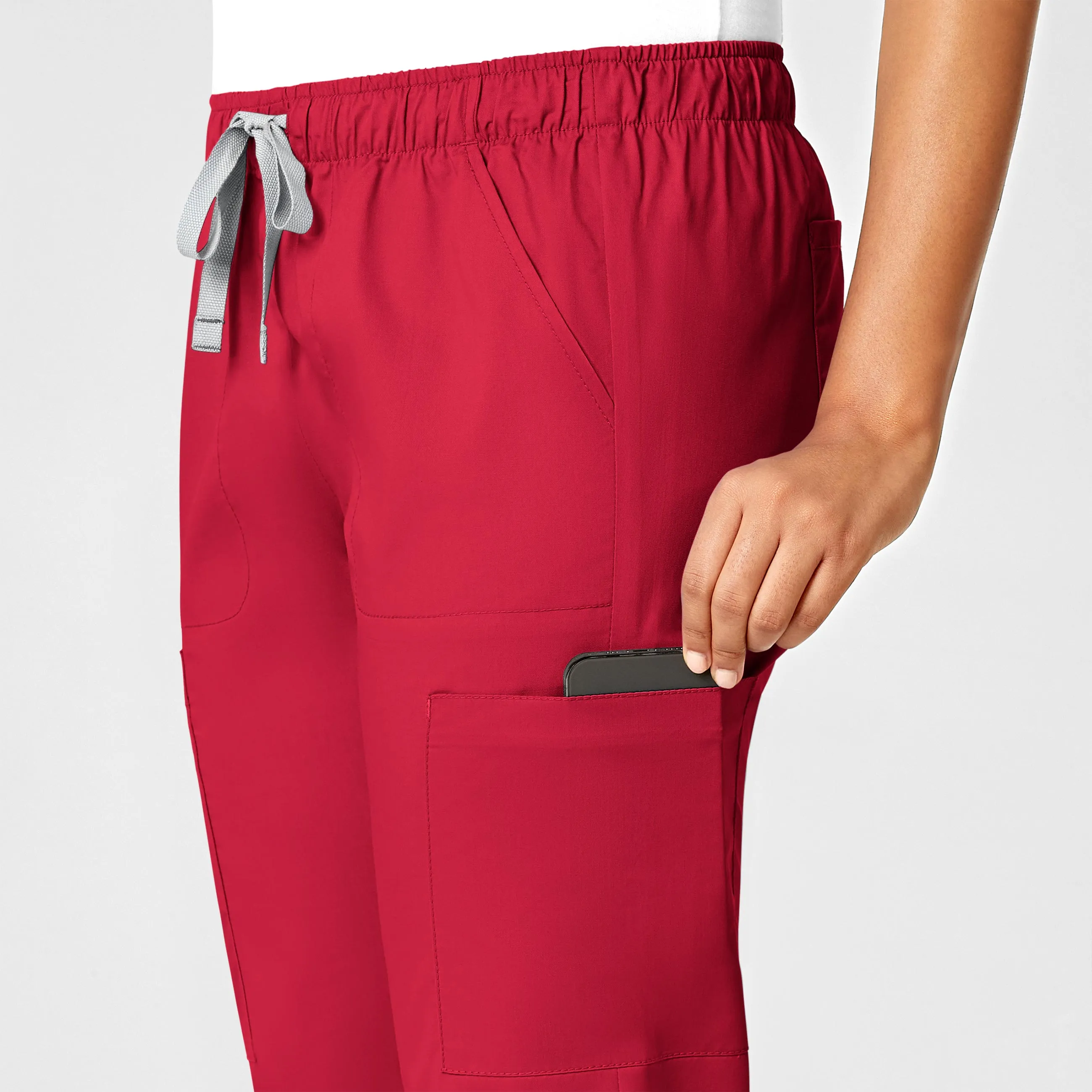 WonderWORK Women's Convertible Slim Leg Scrub Pant - Red