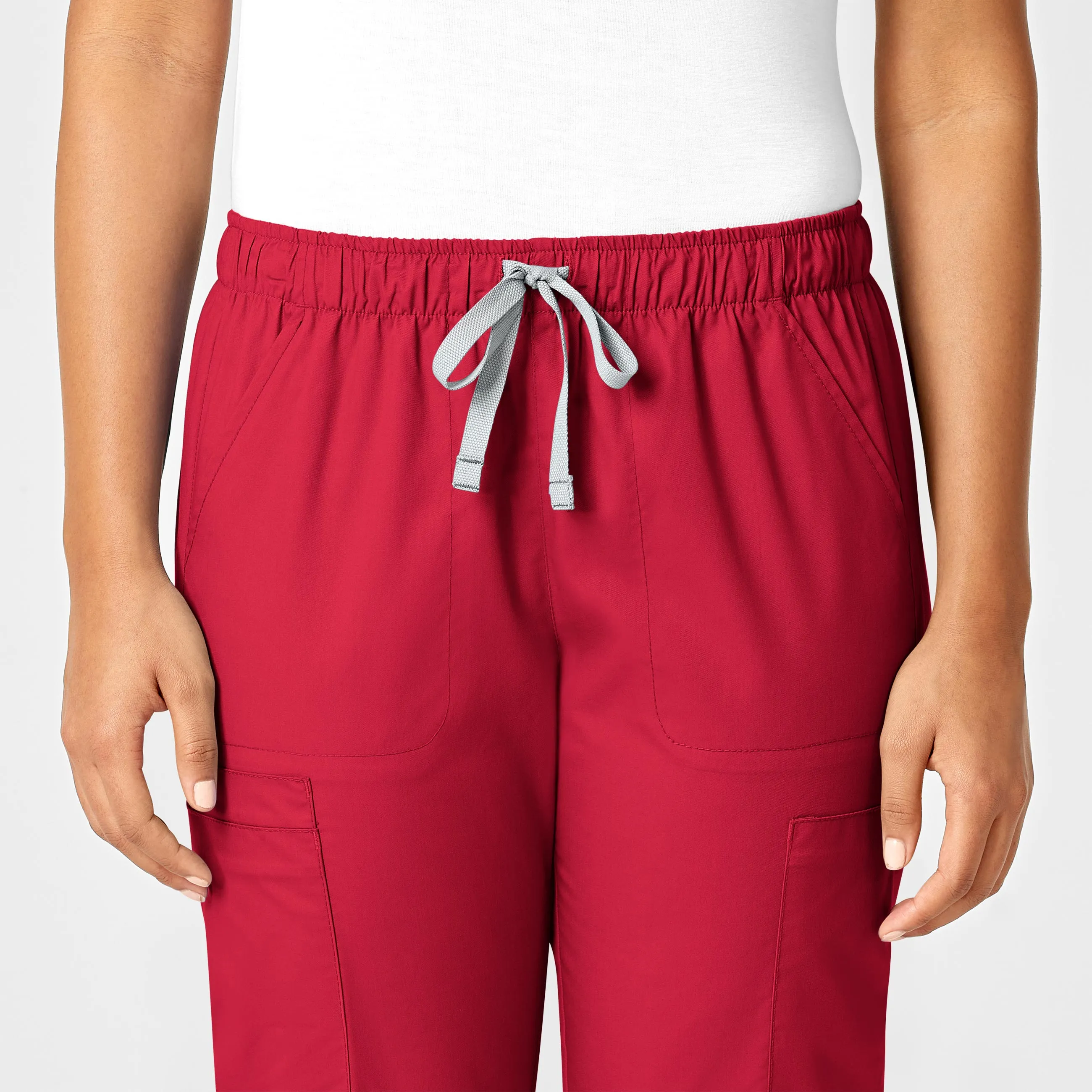WonderWORK Women's Convertible Slim Leg Scrub Pant - Red